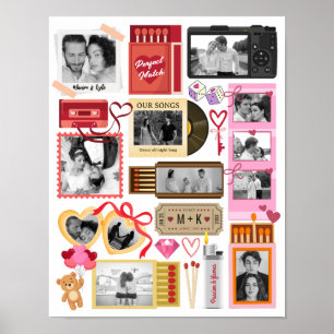 Affiche Collage de photos de couple parfait Boîte d'allume