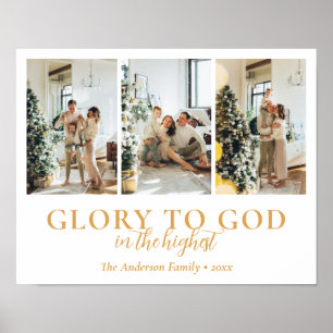 Affiche Collage de photos de famille Cadeau de Noël religi