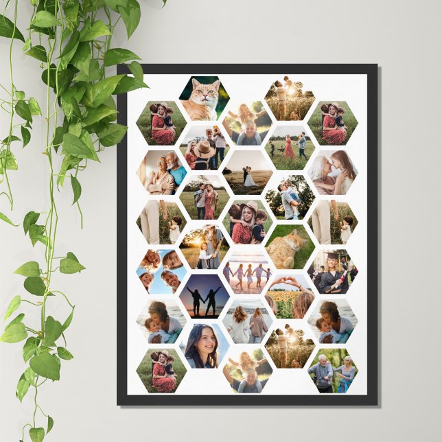 Affiche Collage de photos de famille géométrique (Créateur téléchargé)
