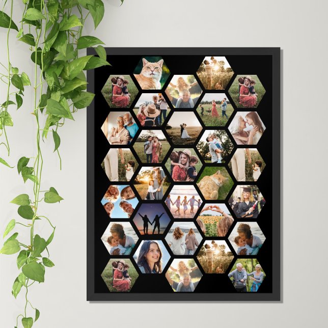 Affiche Collage de photos de famille géométrique (Créateur téléchargé)