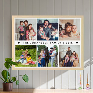 Affiche Collage de photos de famille moderne Images d'anni