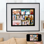 Affiche Collage de photos de famille style maçonnerie noir<br><div class="desc">Créez votre propre collage photo de style maçonnerie sur une affiche noire, à laquelle vous pouvez ajouter un cadre si vous le souhaitez. Le modèle photo est configuré pour vous permettre d'afficher 9 de vos photos de famille préférées. Vos photos s'afficheront automatiquement dans une mise en page en maçonnerie, avec...</div>