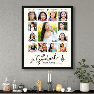 Affiche Collage de photos de fin d'études Crème K–12 Doodl