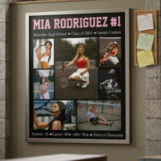 Affiche Collage de photos de fin d'études pour joueur de t