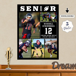 Affiche Collage de photos de football pour la remise des d