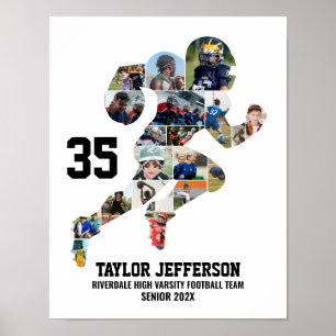 Affiche Collage de photos de footballeur Cadeau personnali