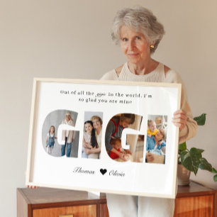 Affiche Collage de photos de Gigi souvenir pour grand-mère
