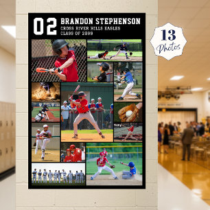 Affiche Collage de photos de joueur de baseball numéro 13