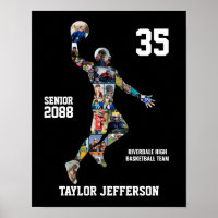 Collage de photos de joueur de basket-ball Senior