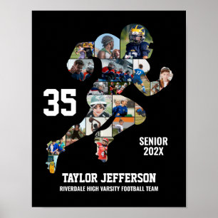 Affiche Collage de photos de joueur de football personnali
