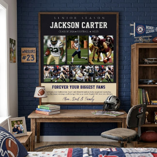Affiche Collage de photos de joueur de football senior