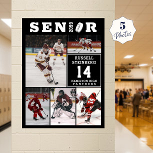 Affiche Collage de photos de joueur de hockey senior numér