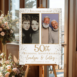 Affiche Collage de photos de l'anniversaire de mariage bie