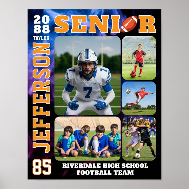 Affiche Collage de photos de l'équipe de football senior (Devant)