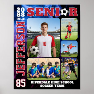 Affiche Collage de photos de l'équipe de football senior