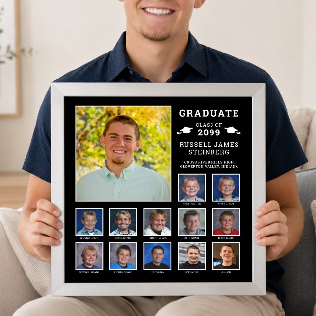 Affiche Collage de photos de lycée personnalisé K-12 avec  (Créateur téléchargé)