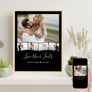 Affiche Collage de photos de mariage en bandeau zigzag per
