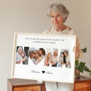 Affiche Collage de photos de Nana souvenir de grand-mère d