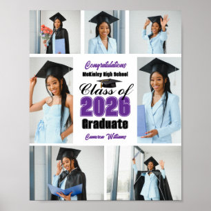 Affiche Collage de photos de remise de diplômes de la prom
