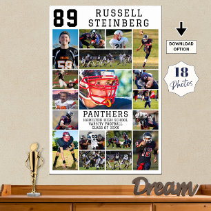 Affiche Collage de photos de remise des diplômes de sport 