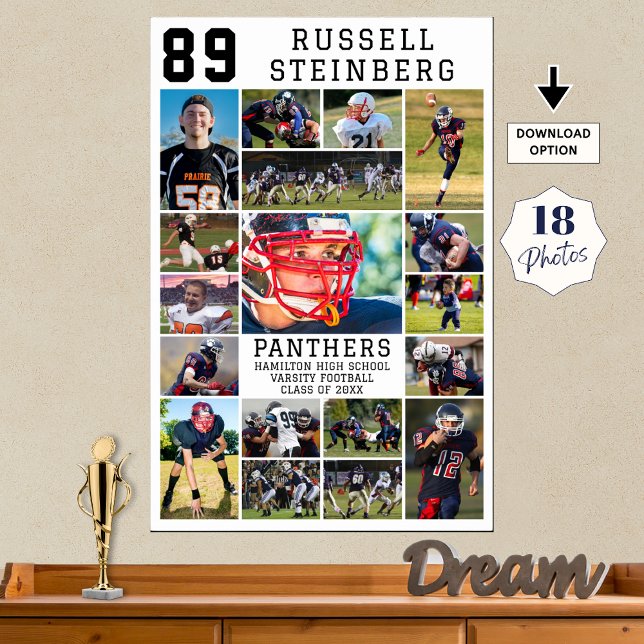 Affiche Collage de photos de remise des diplômes de sport  (Créateur téléchargé)