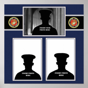 Affiche Collage de photos de scrapbook Marine