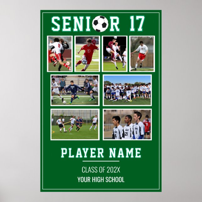 Affiche Collage de photos de soirée des seniors de footbal (Devant)