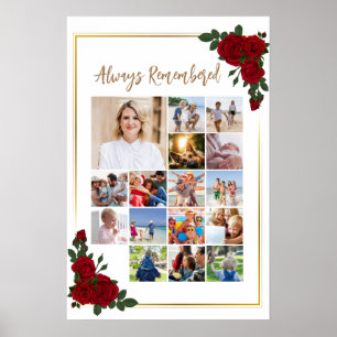 Affiche Collage de photos de souvenir Roses rouges avec ca