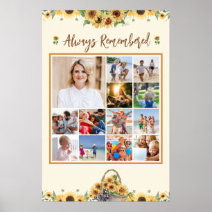 Affiche Collage de photos de souvenir Tournesols