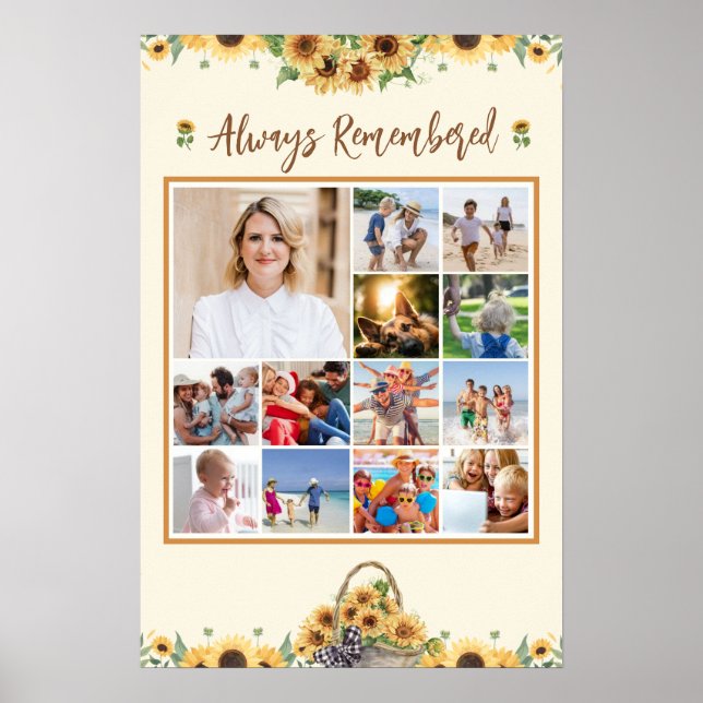 Affiche Collage de photos de souvenir Tournesols (Devant)