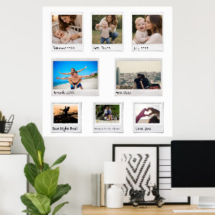 Affiche Collage de photos de souvenirs personnalisés avec 