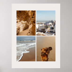 Affiche Collage de photos de voyage au Maroc (Côtes sablon
