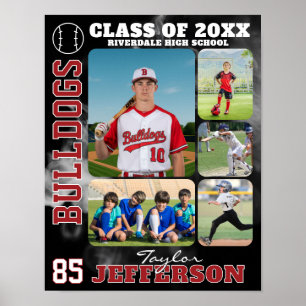 Affiche Collage de photos d'équipe de baseball au lycée