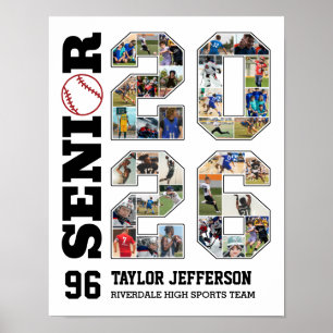 Affiche Collage de photos d'équipe de baseball senior 2026