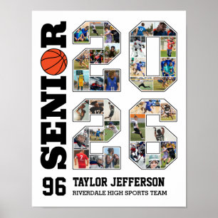 Affiche Collage de photos d'équipe de basketball senior 20