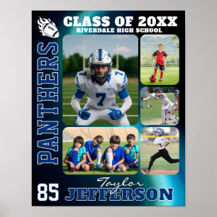 Affiche Collage de photos d'équipe de football au lycée