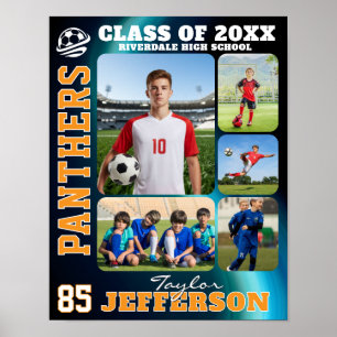 Affiche Collage de photos d'équipe de football de lycée