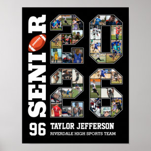 Affiche Collage de photos d'équipe de football senior 2026