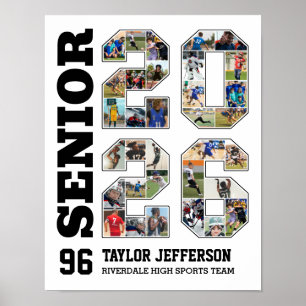 Affiche Collage de photos d'équipe sportive de l'école sec