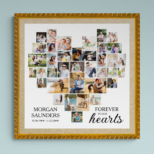 Affiche Collage de photos en forme de cœur 36 images Funér