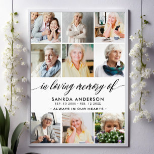 Affiche Collage de photos en mémoire affectueuse