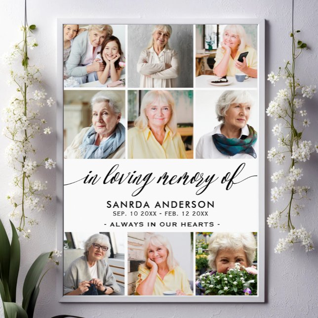 Affiche Collage de photos en souvenir affectueux (Créateur téléchargé)