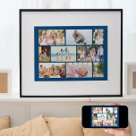 Affiche Collage de photos familiales Masonry Style bleu<br><div class="desc">Créez votre propre collage photo de style maçonnerie sur une affiche bleue classique, à laquelle vous pouvez ajouter un cadre si vous le souhaitez. Le modèle photo est configuré pour vous permettre d'afficher 9 de vos photos de famille préférées. Vos photos s'afficheront automatiquement dans une mise en page en maçonnerie,...</div>