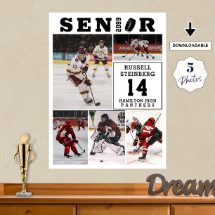Affiche Collage de photos Hockey Senior Night 5