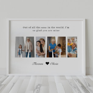 Affiche Collage de photos Mimi Cadeau pour grand-mère de l