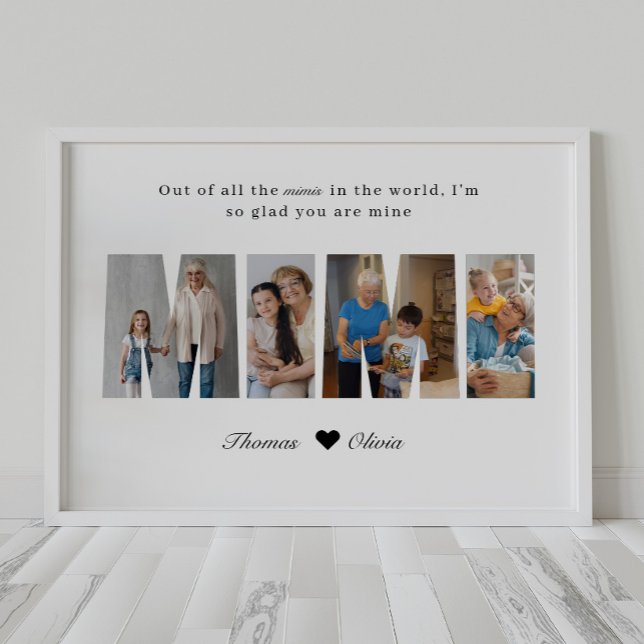 Affiche Collage de photos Mimi Cadeau pour grand-mère de l (Créateur téléchargé)