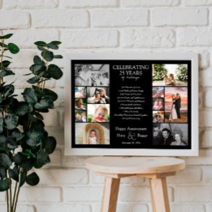 Affiche collage de photos modifiable pour les 25 ans de ma