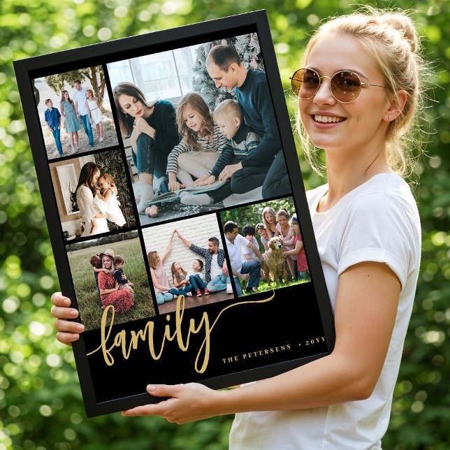 Affiche Collage de photos multiples famille écriture moder (Créateur téléchargé)