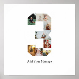 Affiche Collage de photos numéro 3 en noir et blanc
