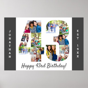 Affiche Collage de photos numéro 43 pour 43e anniversaire